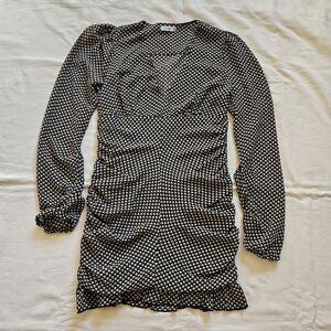 Glowy Gal Black and White Long Sleeve Mini Dress